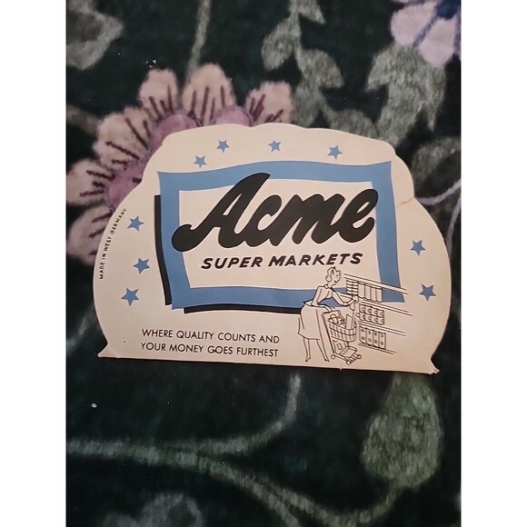 Vtg ACME Supermarkets Grocery Store Sewing Needle Pack WEST GERMANY Collectible - Picture 4 of 9